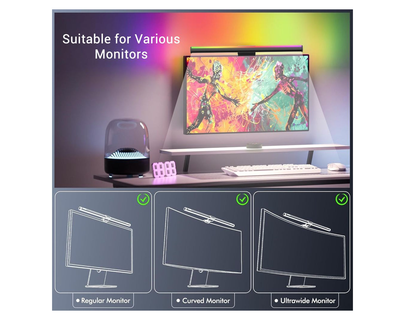 תאורת מסך חכמה עם שליטה