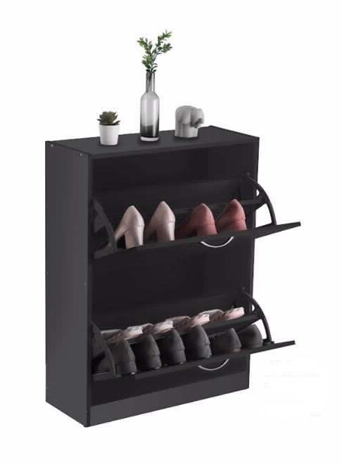 ארון נעליים 2 תאים שחור אפיק