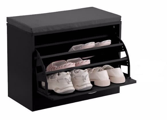 ארון נעליים ספסל 2 תאים שחור תבור