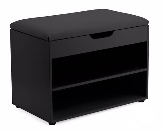 ארון נעליים ספסל 2 תאים שחור אלה