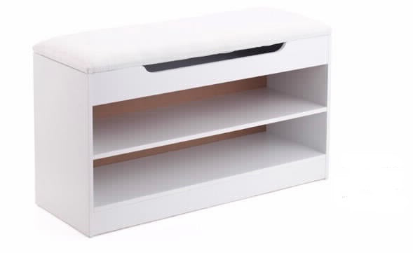 ארון נעליים ספסל 2 תאים לבן אורן