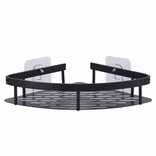 מתלה אחסון פינתי אלומיניום שחור לאמבטיה 20.5*28*5