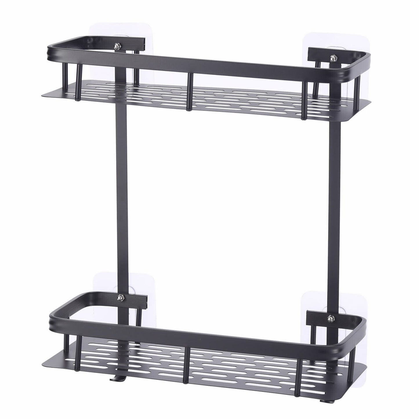 מתלה אחסון אלומיניום 2 קומות שחור  38*5*13