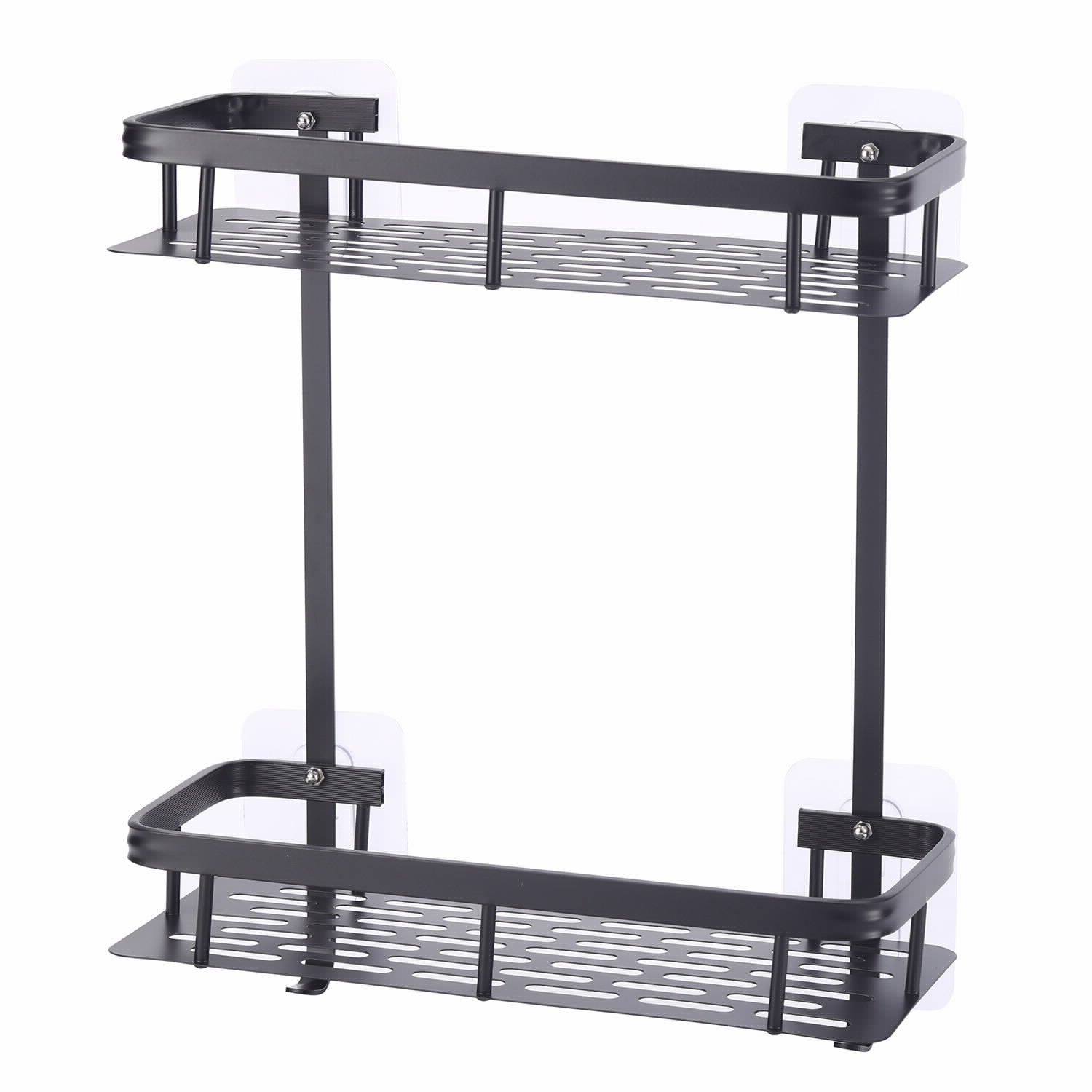 מתלה אחסון אלומיניום 2 קומות שחור  38*5*13