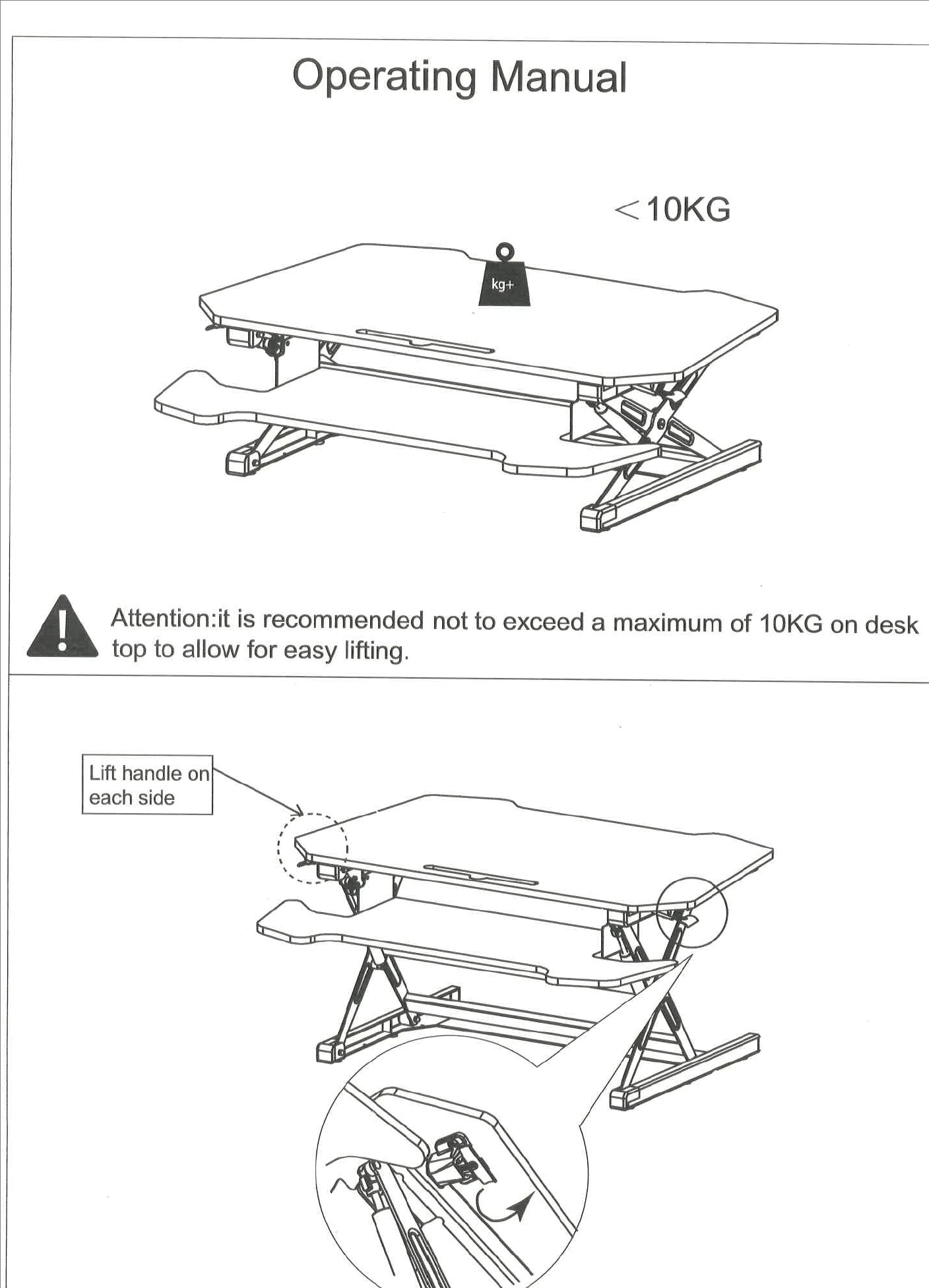 מעמד מתרומם להנחה על גבי שולחן 2 בוכנות צבע רגל שחור