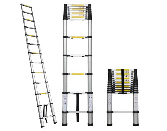 סולם אלומיניום טלסקופי בודד 3.8 מטרים – מותג TELESCOPIC