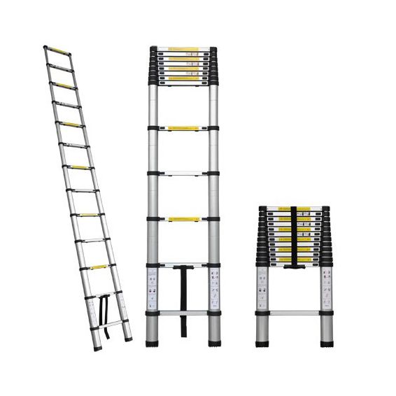 סולם אלומיניום טלסקופי בודד 4.4 מטרים – מותג TELESCOPIC