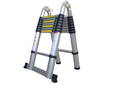 סולם אלומיניום טלסקופי מתכווץ כפול 3.8 מטרים – מותג TELESCOPIC