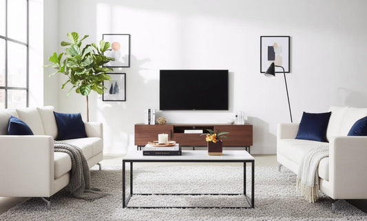 שולחן סלון מלבני שיש - 40X100 ס"מ לבן