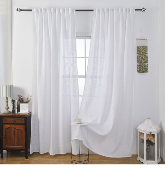 וילון לידור השחלה  160*140 לבן