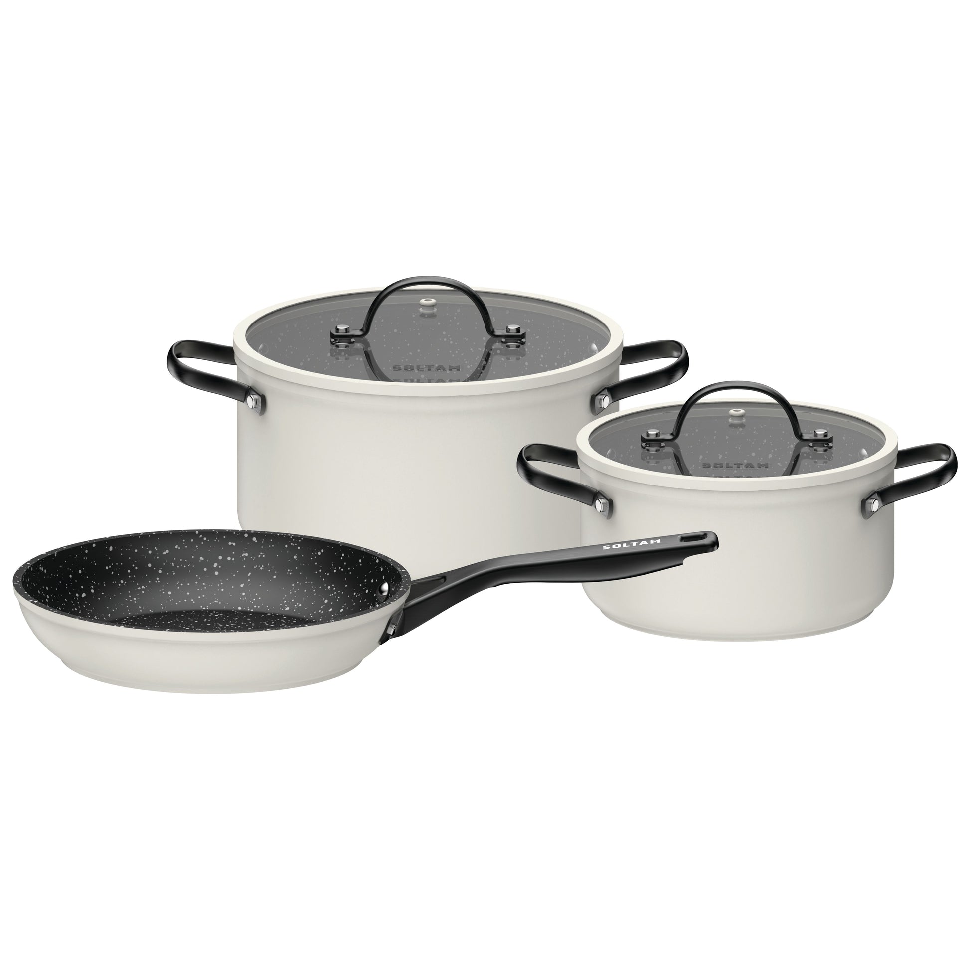 סט זוג סירים+מחבת Platinum קרם סולתם