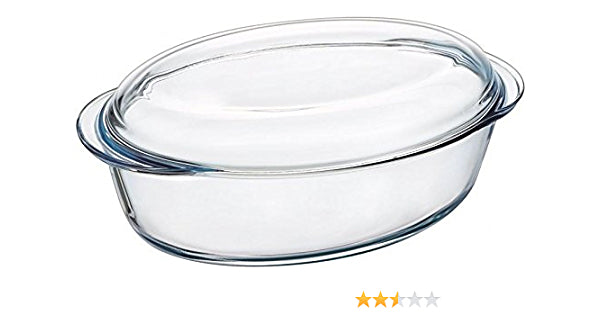 תבנית קדרה אובלית 3 ליטר + מכסה 1 ליטר Pyrex Essentials