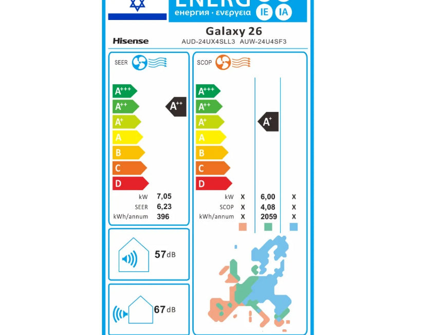 מזגן מיני מרכזי הייסנס גלאקסי Hisense Inverter Galaxy 26