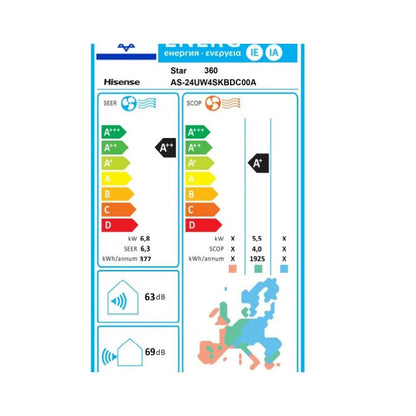 מזגן עילי הייסנס סטאר אינוורטר 360 Hisense star inverter