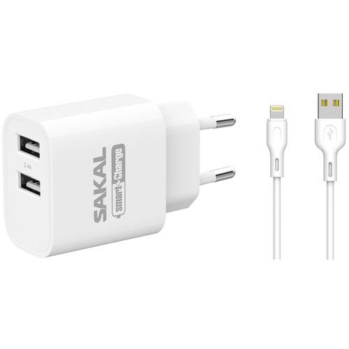 מטען חשמל לייטנינג -אייפון SMART CHARGE דגם 100086 של SAKAL