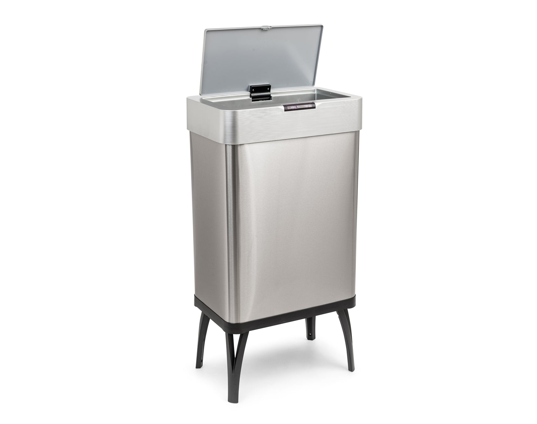 פח אשפה מעוצב עם חיישן 50 ליטר צבע כסוף