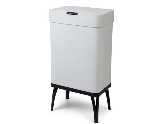 פח אשפה מעוצב עם חיישן 50 ליטר צבע לבן