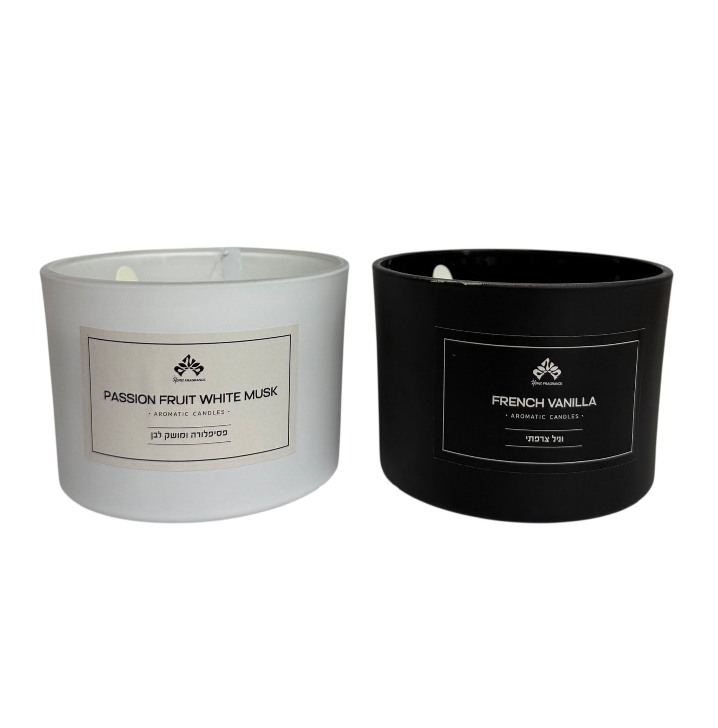 נר שעווה ריחני בכלי זכוכית + 2 פתילים M