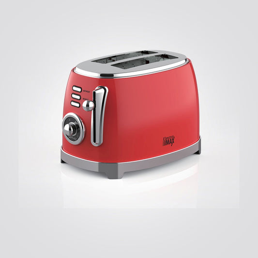 טוסטר מצנם קופץ רטרו 2 פרוסות אדום 850W דגם H-11002