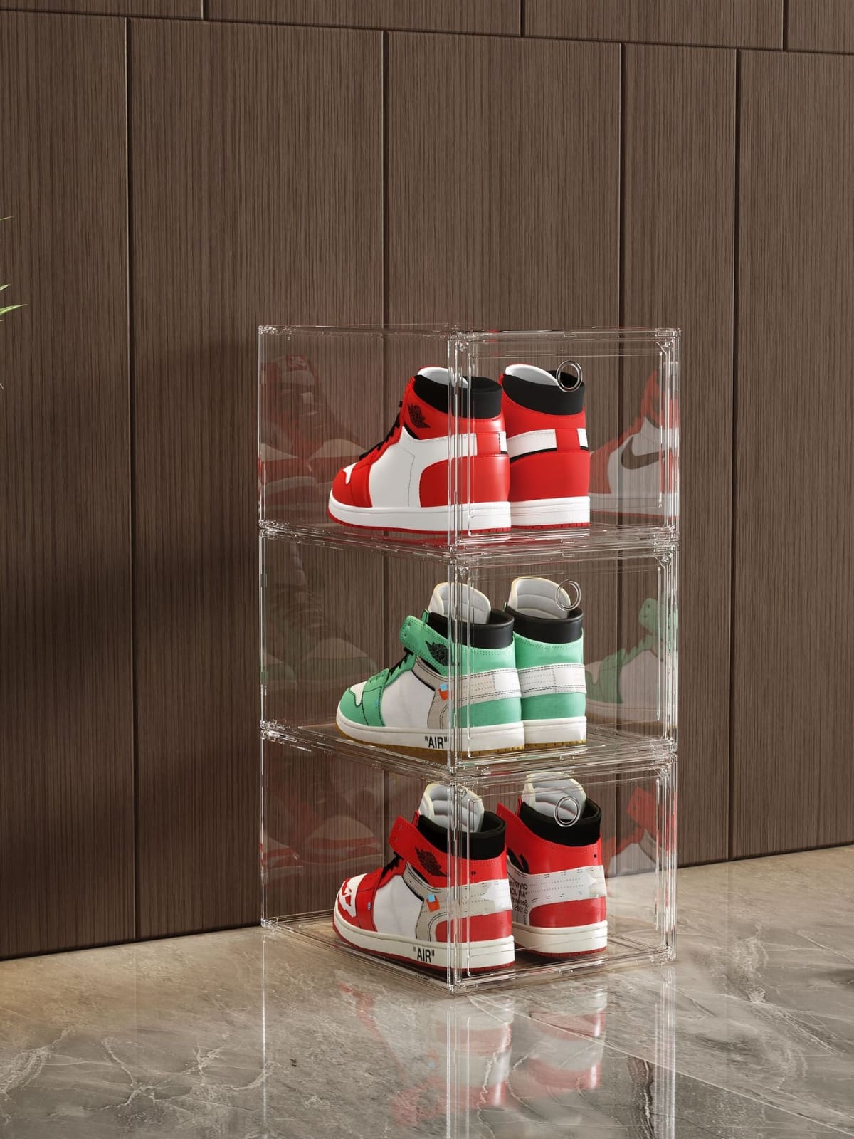 קופסת אחסון שקופה לנעליים – מודולרית וניתנת לערימה