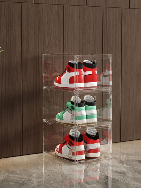 קופסת אחסון שקופה לנעליים – מודולרית וניתנת לערימה