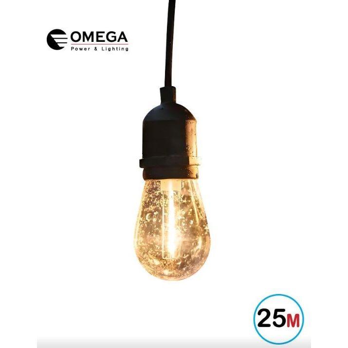 גרלנדה סולארית 25 מ' עם 30 נורות מוגן מים כולל שלט