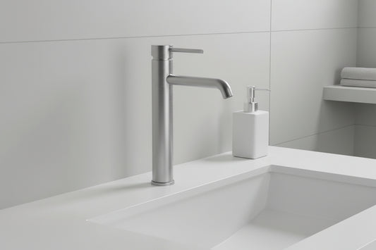 ברז פרח גבוה מנירוסטה - מוברש מט