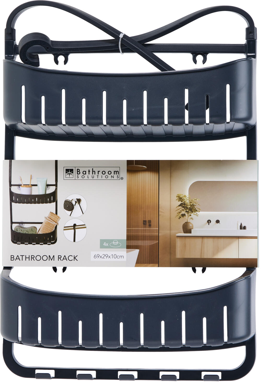 מדף מעוצב ורחב עם 4 ואקומים עוצמתיים להתקנה קלה
