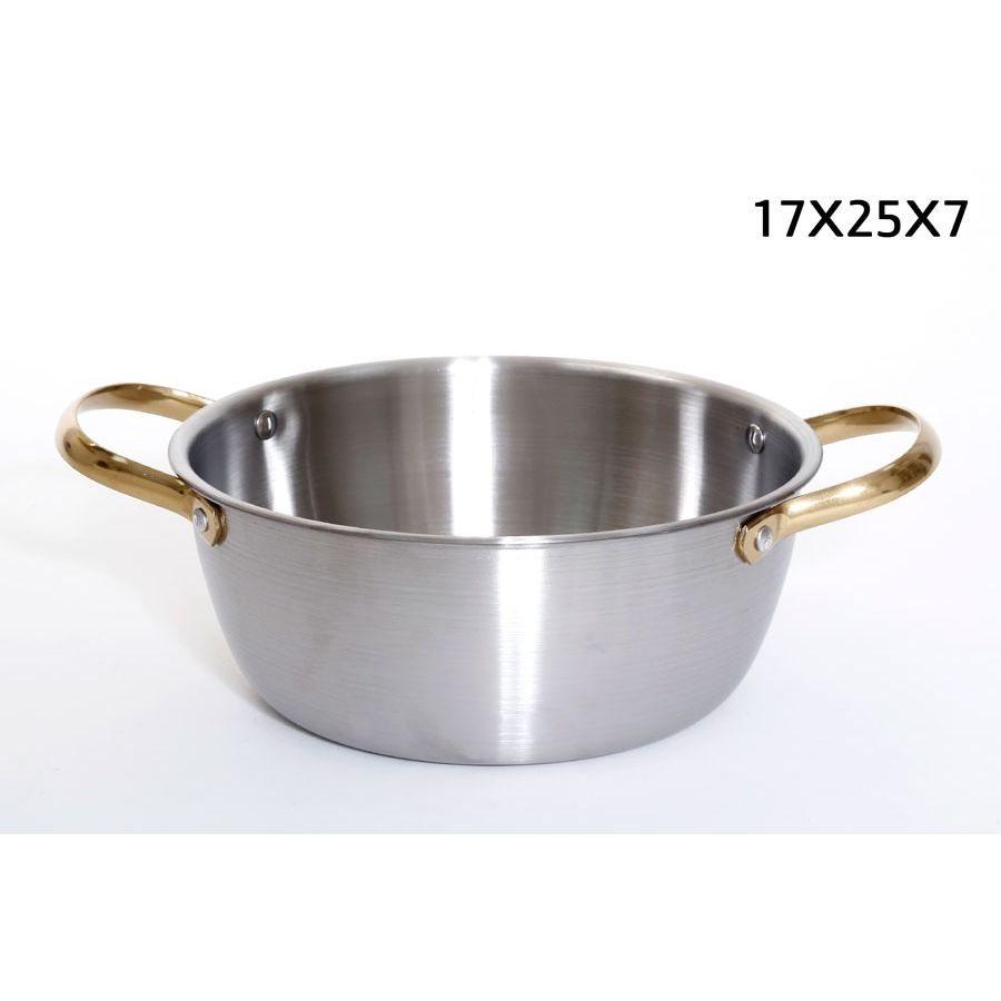 סיר הגשה נירוסטה ידיות זהב 17 ס״מ DreamChef