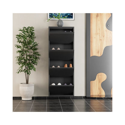 ארון נעליים SlimWall 136 צבע אפור 4 קומות