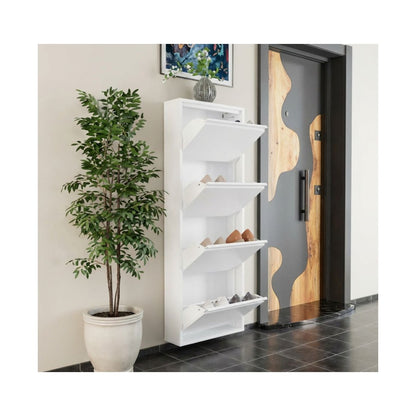 ארון נעליים SlimWall 136 צבע לבן 4 קומות