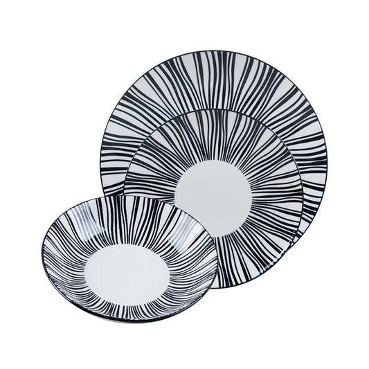 סט צלחות פורצלן 18 חלקים ZEBRA