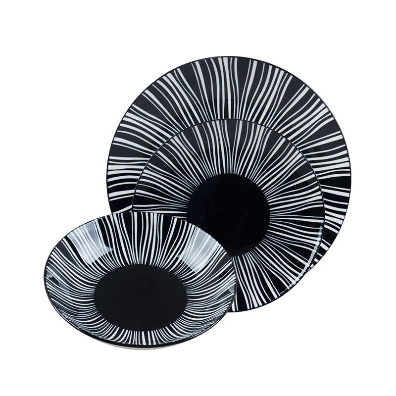 סט צלחות פורצלן 18 חלקים ZEBRA