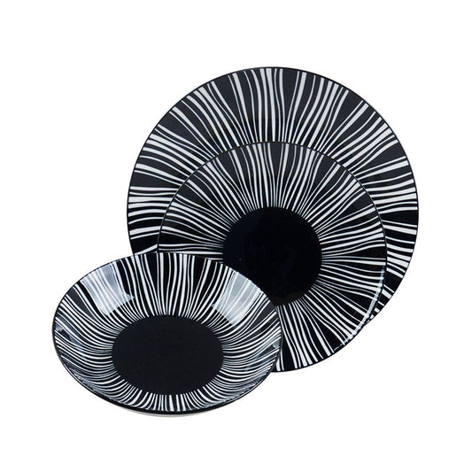 סט צלחות פורצלן 18 חלקים ZEBRA