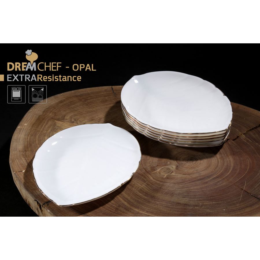צלחת 19 ס״מ עם פס זהב OPAL