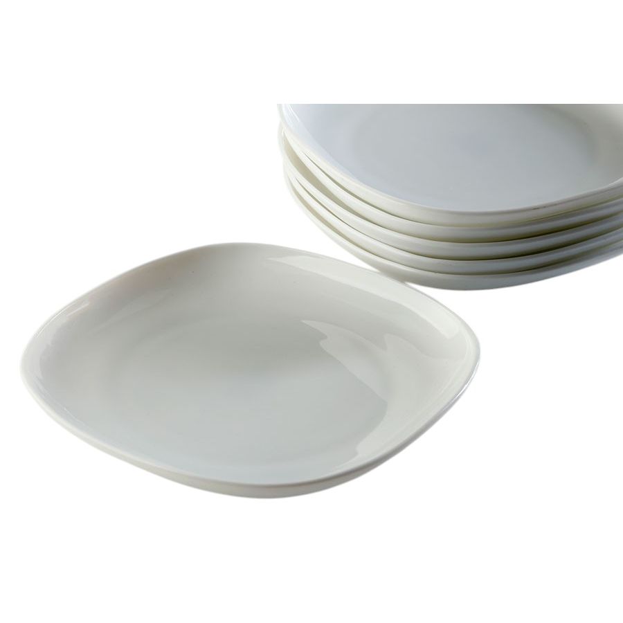 צלחת עוגה מרובעת Opal זכוכית מחוסמת 16X16 ס״מ