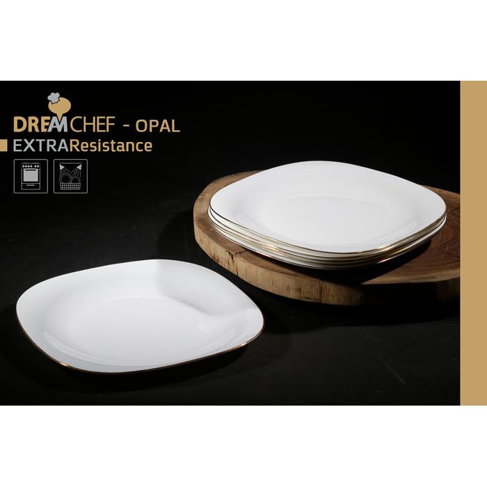 צלחת מנה עיקרית Opal זכוכית מחוסמת 29 ס״מ בצבע זהב