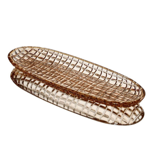 צלחת אינגליש קייק  40X14 ס״מ ROSE GOLD CRYSTALINE