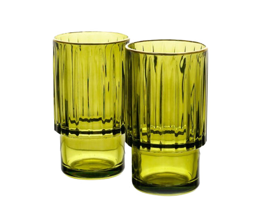 סט 6 כוסות שתייה 440 מ"ל GREEN GOLD CRYSTALINE