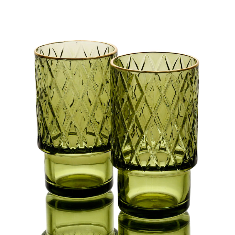 סט 6 כוסות שתייה 440 מ"ל GREEN GOLD CRYSTALINE