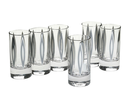 סט 6 כוסות שתייה 400 מ"ל זכוכית ANSER TITANIUM CRYSTALINE