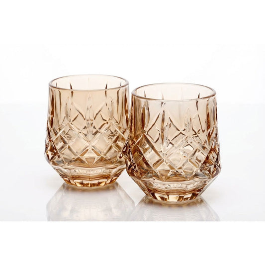 סט 6 כוסות וויסקי 350 מ"ל ROSE GOLD CRYSTALINE