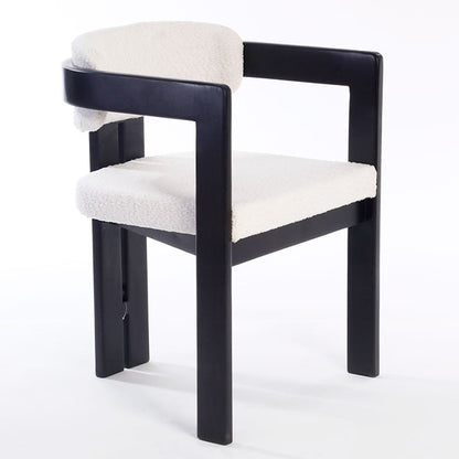 כסא עץ מלא ריפוד בוקלה CASTEL BLACK