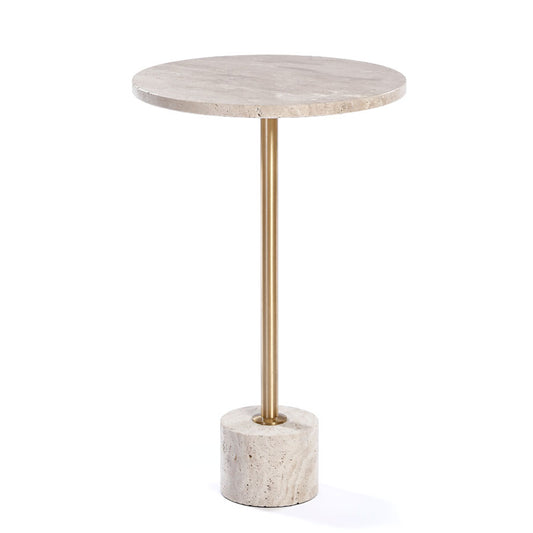 שולחן צד MarbleIvory בשילוב מתכת זהב 38X38X60