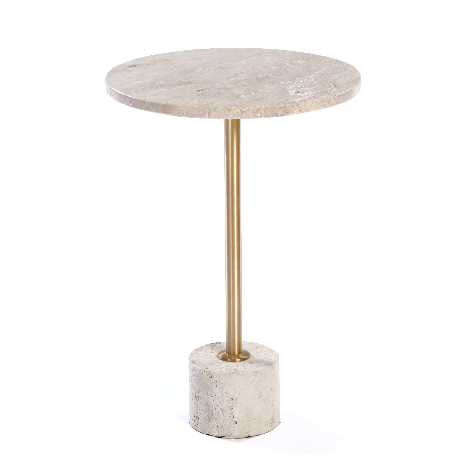 שולחן צד MarbleIvory בשילוב מתכת זהב 38X38X55