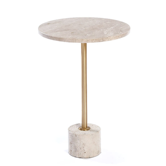שולחן צד MarbleIvory בשילוב מתכת זהב 38X38X55