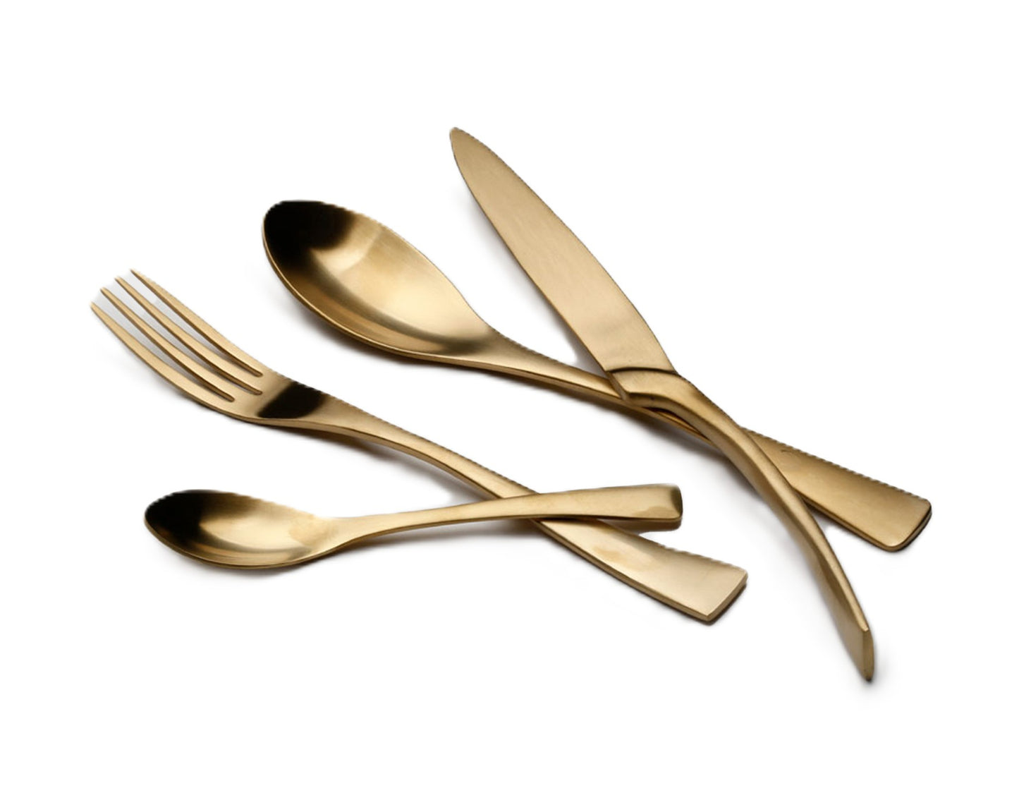 סט סכו"ם 24 חלקים נירוסטה מט זהב MERCURY 18/10INOX304
