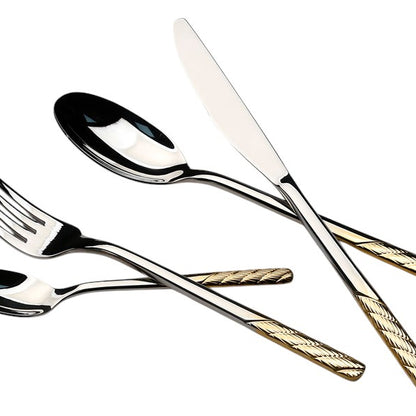 סט סכו"ם 24 חלקים נירוסטה דגם לוטוס 18/10inox304