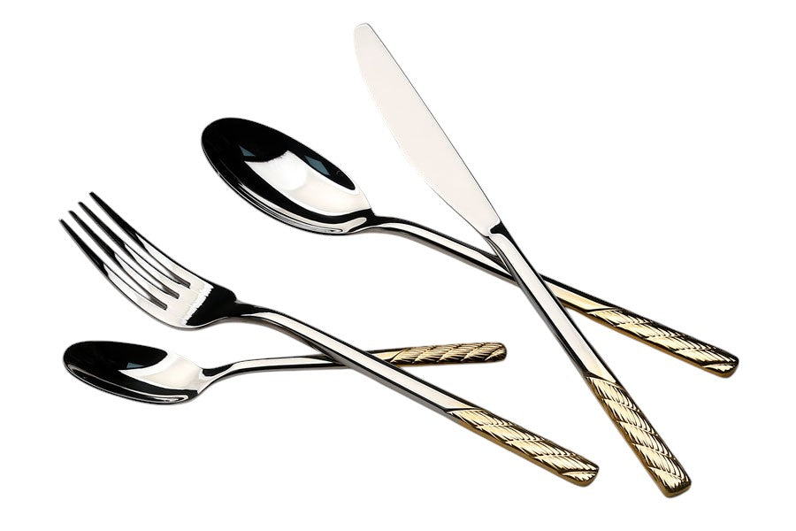 סט סכו"ם 24 חלקים נירוסטה דגם לוטוס 18/10inox304