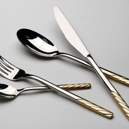 סט סכו"ם 24 חלקים נירוסטה דגם לוטוס 18/10inox304